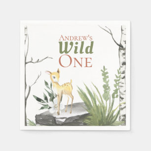 "Wild One" Schattige 1e verjaardag Waterverf Baby Servet