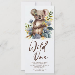 Wild One Schattige Koala 1e Verjaardagsfoto Dier Kaart