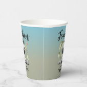 Wild One Schattige Safari Zebra 1e Verjaardag Papieren Bekers (Rechts)