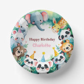 Wild One Schattigee Oerwoud Dieren Verjaardag van Papieren Kommen (Voorkant)