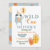 Wild One Sloth Anniversaire Invitation de première (Devant / Derrière)