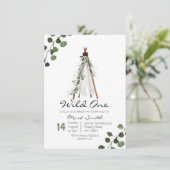 Wild One Teepee première invitation d'anniversaire (Debout devant)