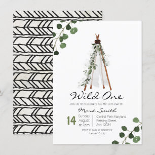 Wild One Teepee première invitation d'anniversaire