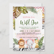 Wild One Theme Birthday Uitnodiging