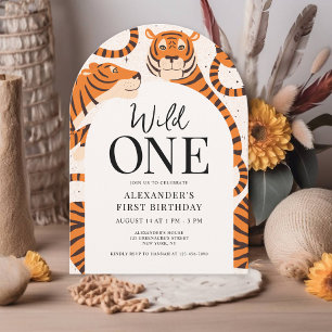 Wild One Tiger 1e verjaardagsfeestje Kaart