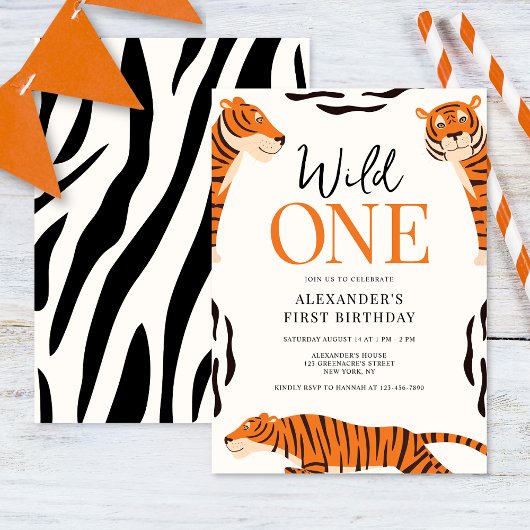 Wild One Tiger 1er Anniversaire Fête Invitation