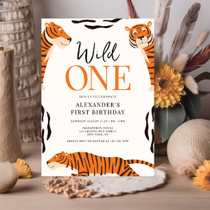 Wild One Tiger 1er Anniversaire Fête Invitation