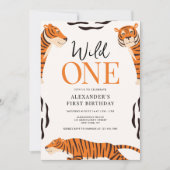 Wild One Tiger 1er Anniversaire Fête Invitation (Devant)