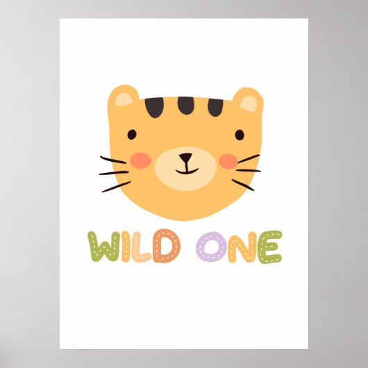 Wild One Tiger Baby Nursery Poster (Voorkant)