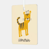 Wild One Tiger Cat Metalen Ornament (Voorkant links)