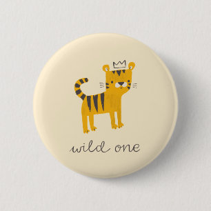 Wild One Tiger Cat Ronde Button 5,7 Cm