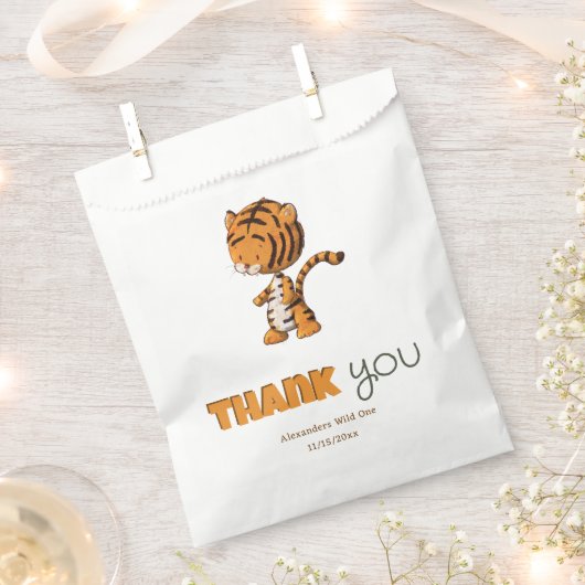 Wild One Tiger Verjaardag Dank u Bedankzakje (Geknipt)