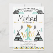 Wild One Tribal Birthday Party Invitation Boy (Devant)