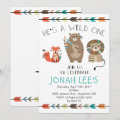 Wild One - Tribal First Birthday Invitation Kaart (Voorkant / Achterkant)
