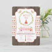 Wild One Tribal Girl Invitations de fête d'anniver (Debout devant)