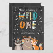 Wild One Tribal Première invitation pour anniversa (Devant / Derrière)