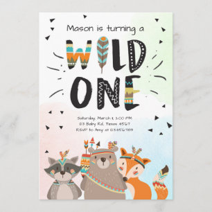 Wild One Tribal Première invitation pour anniversa