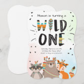 Wild One Tribal Première invitation pour anniversa (Devant / Derrière)