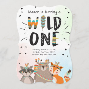 Wild One Tribal Première invitation pour anniversa