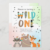 Wild One Tribal Première invitation pour anniversa (Devant / Derrière)