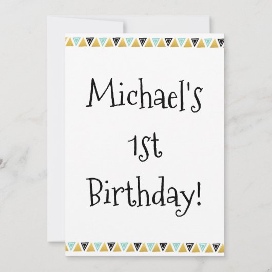 Wild One Tribal Verjaardagsfeest Uitnodiging Jonge (Achterkant)