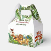 Wild One Tropical First Birthday Party Dank u Bedankdoosjes (Voorkant Zijde)