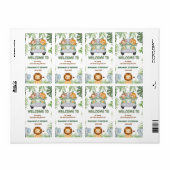 Wild One Tropical Jungle Animals Birthday Etiket (Full Sheet)