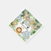 Wild One Tropical Jungle Animals Birthday Servet (Hoek)