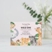 Wild One Tropical Oerwoud Camp 1e Verjaardagsuitno Briefkaart (Staand voorkant)