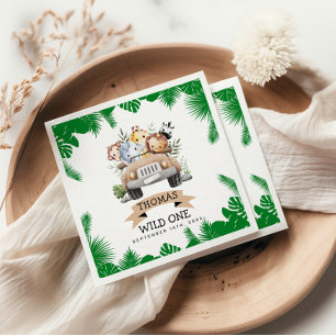 Wild One Tropical Oerwoud Safari Verjaardag Servet