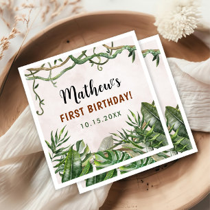 Wild One Tropical Safari Eerste Verjaardag Servet