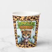 WILD ONE Tropical Safari Leopard Character Cat 🐆 Papieren Bekers (Achterkant)