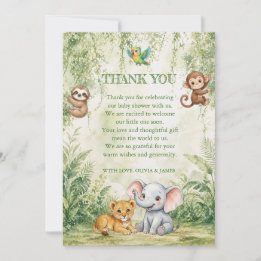 Wild One Tropisch Jungle Baby Shower Bedankkaart A