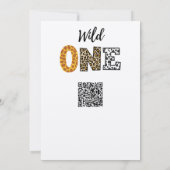 Wild One typografie baby shower QR-code Kaart (Achterkant)