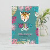 Wild ONE Uitnodiging | Uitnodigingen van luipaard (Staand voorkant)