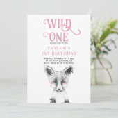 Wild One Verjaardag | Meisje 1e verjaardag Kaart (Staand voorkant)