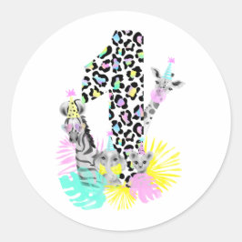 Wild ONE-verjaardagssticker Ronde Sticker