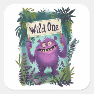 Wild One Vierkante Sticker