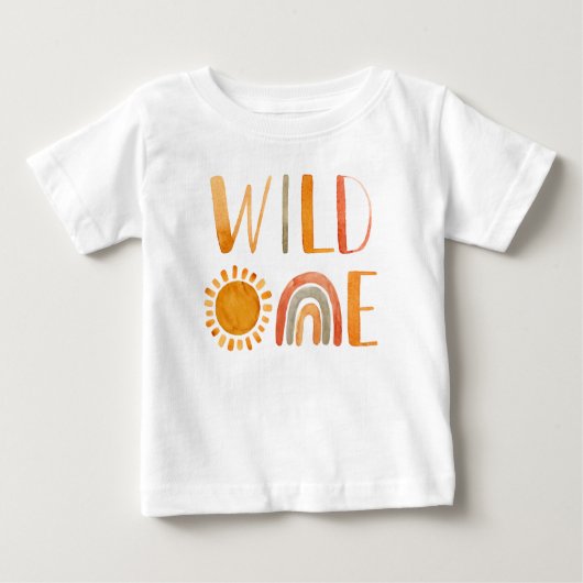 Wild One-Whimsical Watercolor Boho Rainbow & Sun (Voorkant)