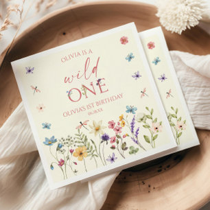 Wild One Wilde Bloem Wilde Bloem 1e Verjaardagsfee Servet