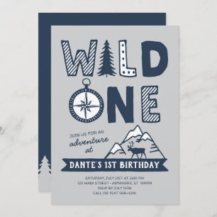 Wild One Wilderness Invitation Anniversaire