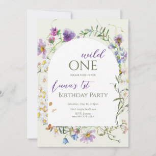 Wild One Wildflower eerste verjaardag Kaart