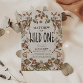 Wild One Woodland Animals 1e verjaardag Kaart