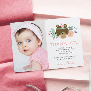 Wild One   Woodland Camping Theme Photo Flat Bedankkaart