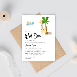 Wild One Woodland Cute Animal Safari Baby shower Kaart