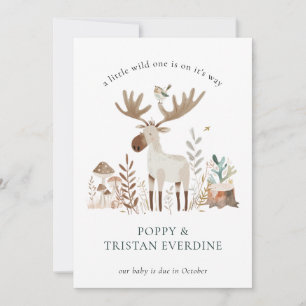 Wild One Woodland Dieren Zwangerschap Kaart