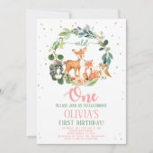 Wild One Woodland Invitation Girl (Devant)
