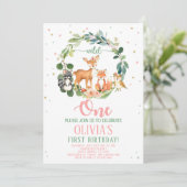Wild One Woodland Invitation Girl (Debout devant)