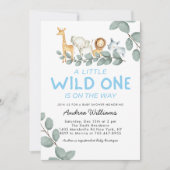 Wild One Zoo Animaux Garçon Baby shower Invitation (Devant)