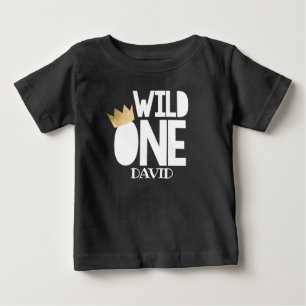 Wild ONE Zwart Goud Baby Boy Eerste Verjaardag Out